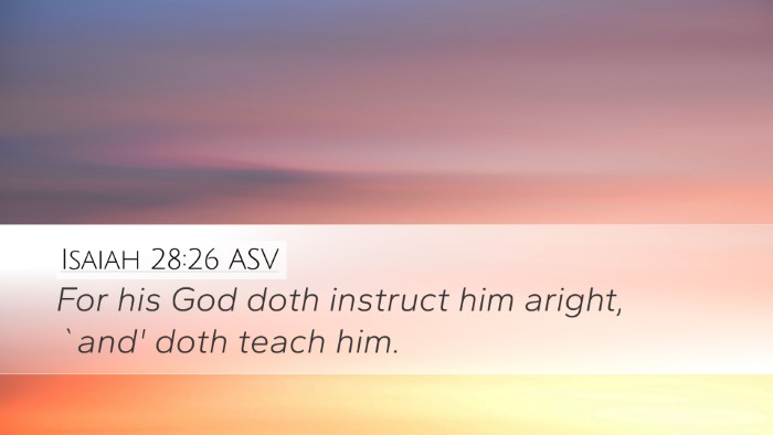 Isaiah 28:26 ASV Bible Verse Image