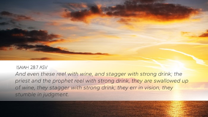 Isaiah 28:7 ASV Bible Verse Image