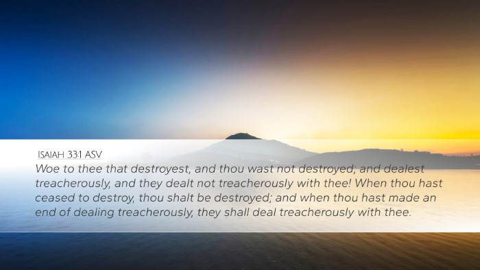Isaiah 33:1 ASV Bible Verse Image