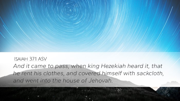 Isaiah 37:1 ASV Bible Verse Image