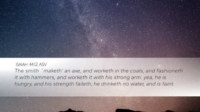 Isaiah 44:12 ASV Bible Verse Image