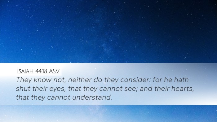 Isaiah 44:18 ASV Bible Verse Image