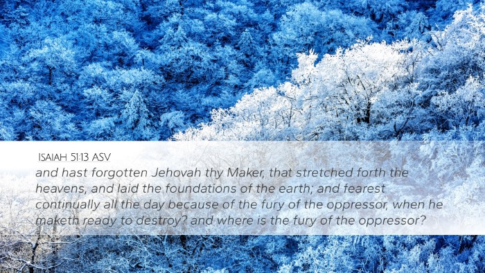 Isaiah 51:13 ASV Bible Verse Image