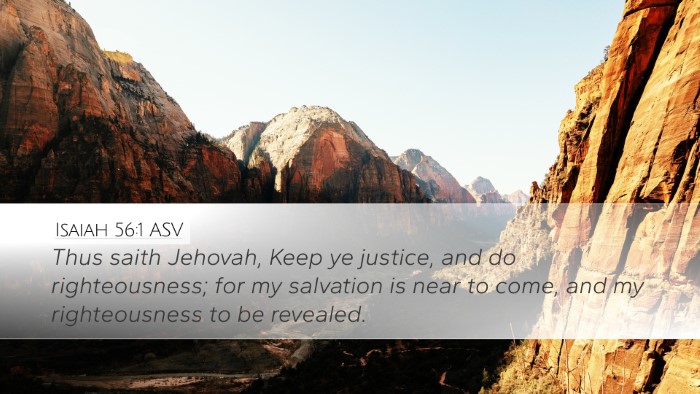 Isaiah 56:1 ASV Desktop Wallpaper - Thus saith Jehovah, Keep ye justice, and do - Desktop Bible Verse Wallpaper