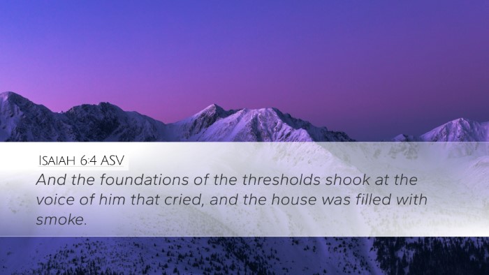 Isaiah 6:4 ASV Desktop Wallpaper - And the foundations of the thresholds shook at - Desktop Bible Verse Wallpaper