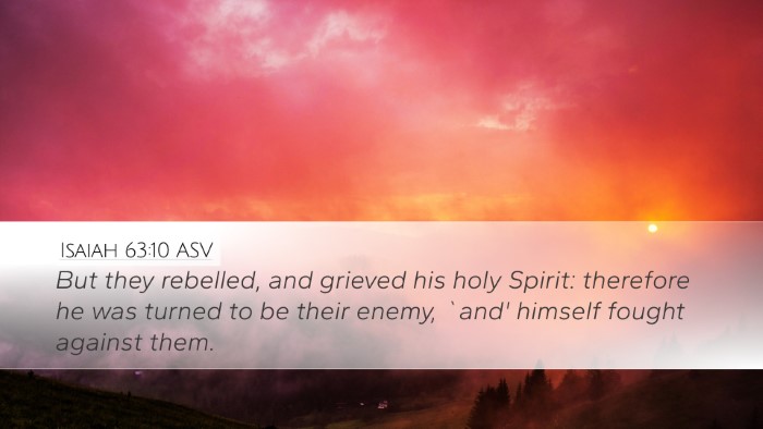 Isaiah 63:10 ASV Bible Verse Image