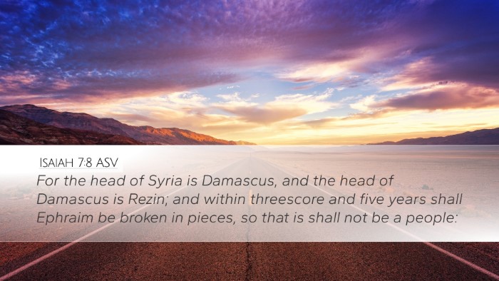 Isaiah 7:8 ASV Bible Verse Image