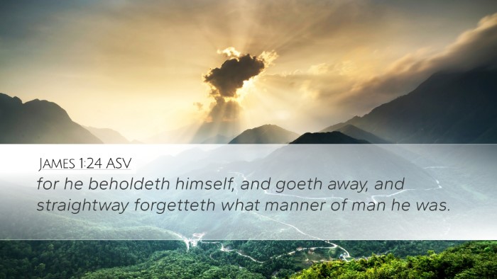 James 1:24 ASV Desktop Wallpaper - for he beholdeth himself, and goeth away, and - Desktop Bible Verse Wallpaper