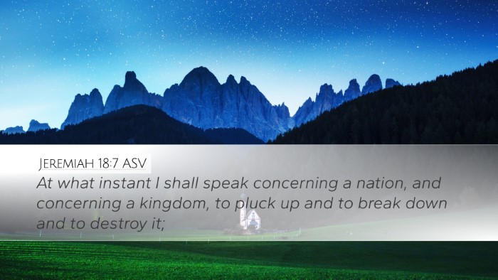 Jeremiah 18:7 ASV Bible Verse Image