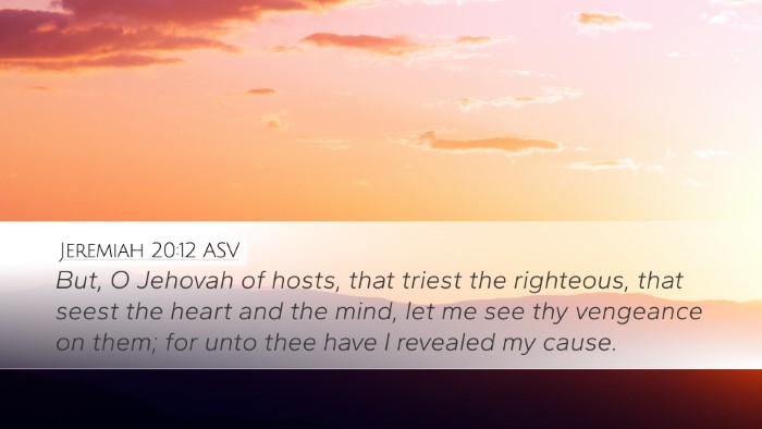 Jeremiah 20:12 ASV Bible Verse Image