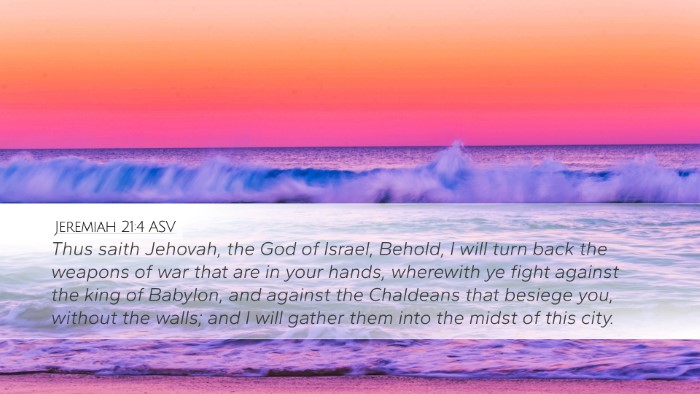 Jeremiah 21:4 ASV Bible Verse Image