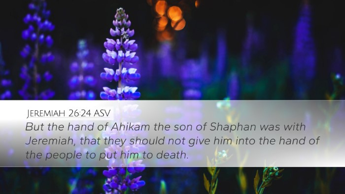 Jeremiah 26:24 ASV Bible Verse Image