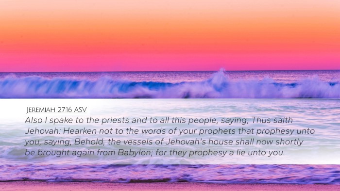 Jeremiah 27:16 ASV Bible Verse Image