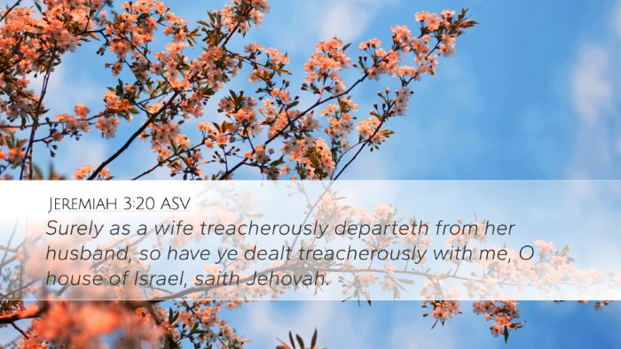 Jeremiah 3:20 ASV Bible Verse Image
