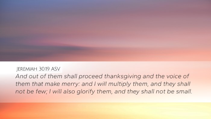 Jeremiah 30:19 ASV Bible Verse Image