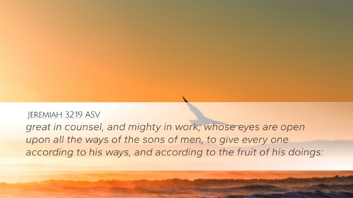 Jeremiah 32:19 ASV Bible Verse Image