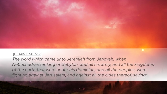Jeremiah 34:1 ASV Desktop Wallpaper - The word which came unto Jeremiah from Jehovah, - Desktop Bible Verse Wallpaper