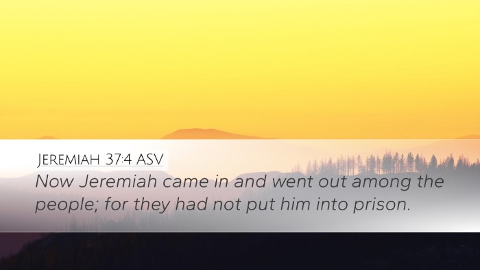 Jeremiah 37:4 ASV Desktop Wallpaper - Now Jeremiah came in and went out among the - Desktop Bible Verse Wallpaper