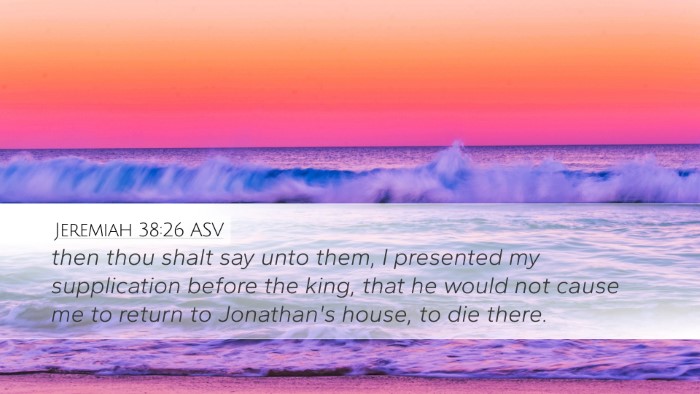 Jeremiah 38:26 ASV Bible Verse Image