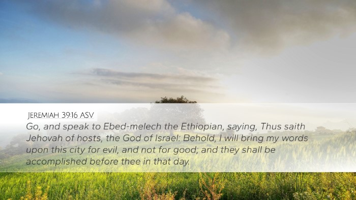 Jeremiah 39:16 ASV Desktop Wallpaper - Go, and speak to Ebed-melech the Ethiopian, - Desktop Bible Verse Wallpaper