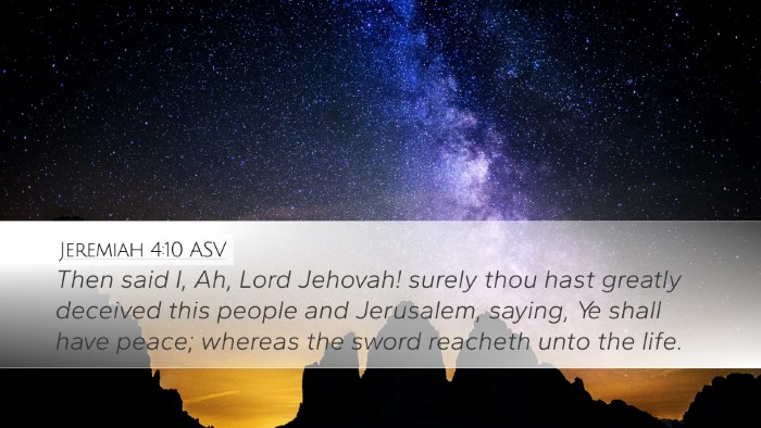 Jeremiah 4:10 ASV Bible Verse Image
