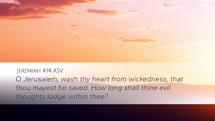 Jeremiah 4:14 ASV Bible Verse Image