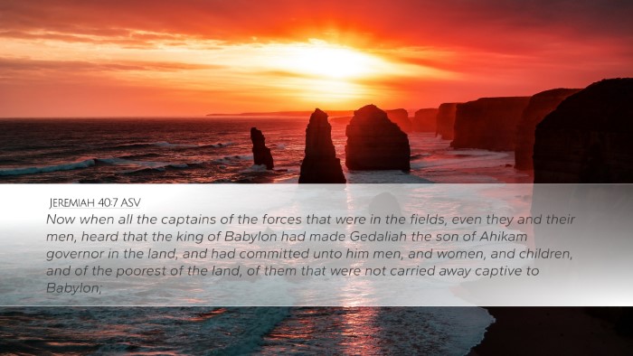 Jeremiah 40:7 ASV Bible Verse Image