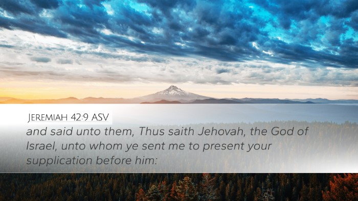 Jeremiah 42:9 ASV Desktop Wallpaper - and said unto them, Thus saith Jehovah, the God - Desktop Bible Verse Wallpaper