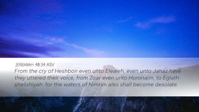 Jeremiah 48:34 ASV Bible Verse Image