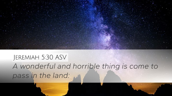 Jeremiah 5:30 ASV Bible Verse Image