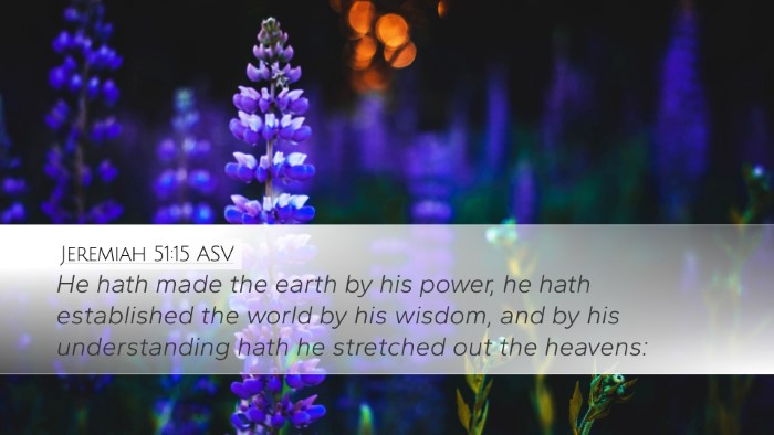 Jeremiah 51:15 ASV Desktop Wallpaper - He hath made the earth by his power, he hath - Desktop Bible Verse Wallpaper