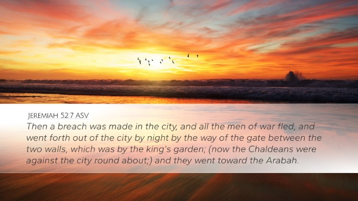 Jeremiah 52:7 ASV Bible Verse Image