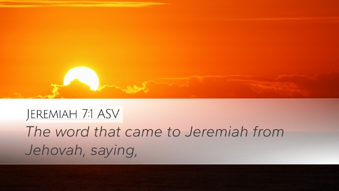 Jeremiah 7:1 ASV Desktop Wallpaper - The word that came to Jeremiah from Jehovah, - Desktop Bible Verse Wallpaper