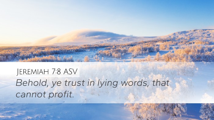 Jeremiah 7:8 ASV Bible Verse Image