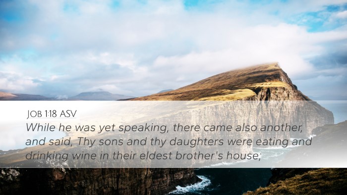 Job 1:18 ASV Bible Verse Image
