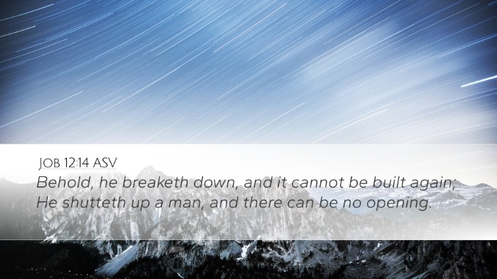 Job 12:14 ASV Bible Verse Image