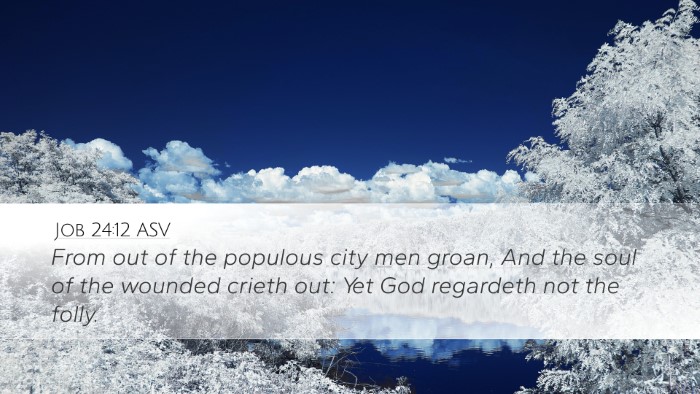 Job 24:12 ASV Desktop Wallpaper - From out of the populous city men groan, And the - Desktop Bible Verse Wallpaper