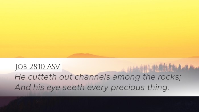 Job 28:10 ASV Desktop Wallpaper - He cutteth out channels among the rocks; And his - Desktop Bible Verse Wallpaper