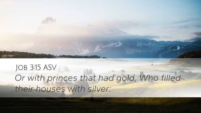 Job 3:15 ASV Desktop Wallpaper - Or with princes that had gold, Who filled their - Desktop Bible Verse Wallpaper