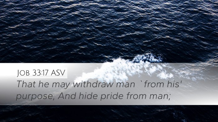 Job 33:17 ASV Desktop Wallpaper - That he may withdraw man `from his' purpose, And - Desktop Bible Verse Wallpaper
