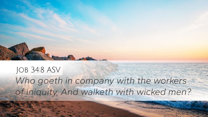 Job 34:8 ASV Desktop Wallpaper - Who goeth in company with the workers of - Desktop Bible Verse Wallpaper
