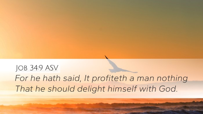 Job 34:9 ASV Bible Verse Image