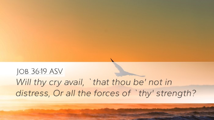 Job 36:19 ASV Desktop Wallpaper - Will thy cry avail, `that thou be' not in - Desktop Bible Verse Wallpaper