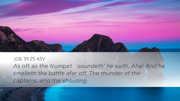 Job 39:25 ASV Bible Verse Image