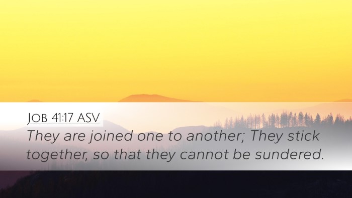 Job 41:17 ASV Desktop Wallpaper - They are joined one to another; They stick - Desktop Bible Verse Wallpaper