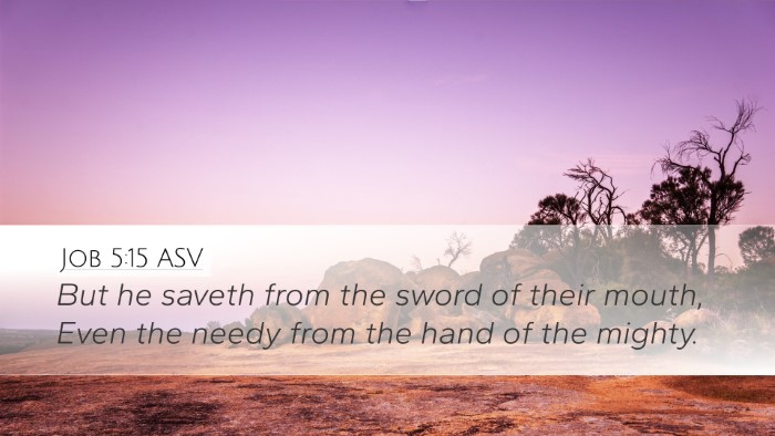 Job 5:15 ASV Bible Verse Image