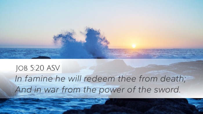 Job 5:20 ASV Bible Verse Image