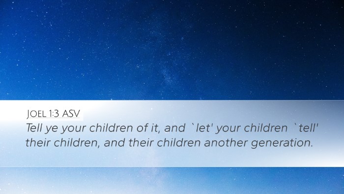 Joel 1:3 ASV Bible Verse Image