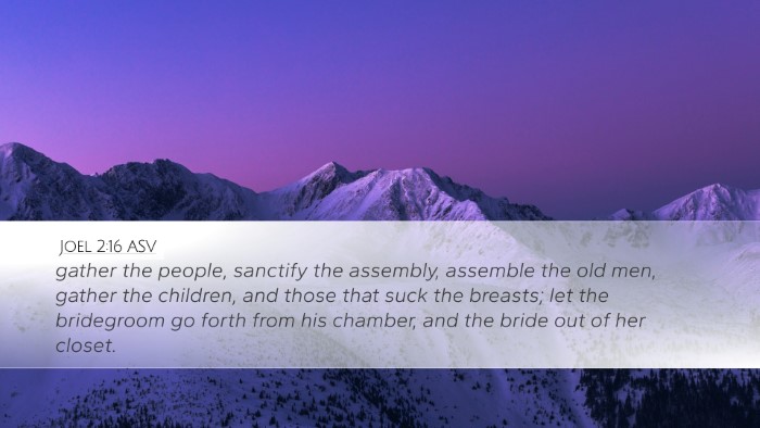Joel 2:16 ASV Bible Verse Image