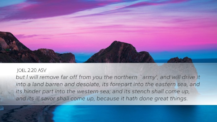 Joel 2:20 ASV Bible Verse Image